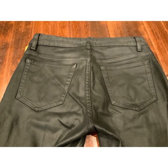 Ted Baker Black Coated "Modey" Side Zip Skinny Jeans, Size 26 - Picture 6 of 7